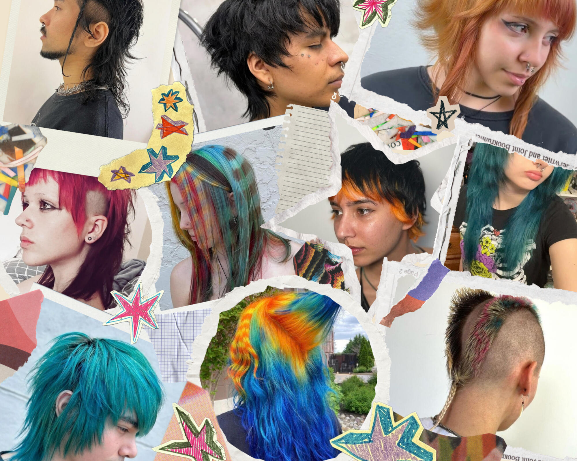 Hair Inspo Mood Board Image Collage of a variety of hairstyles and colors