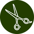 Scissors Icon Icon with hair shears and stars